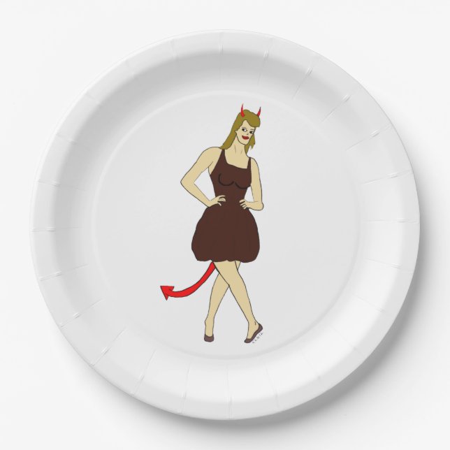 devil girl   paper plates (Front)