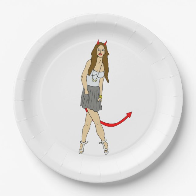 devil girl    paper plates (Front)