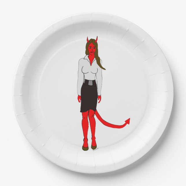 devil girl    paper plates (Front)