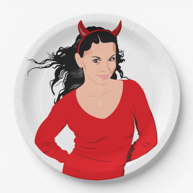 DEVIL GIRL PAPER PLATES (Front)