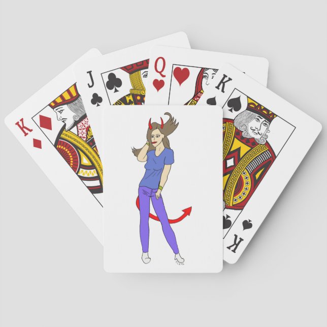 devil girl   poker cards (Back)