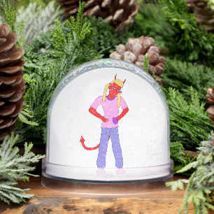 devil girl  snow globe