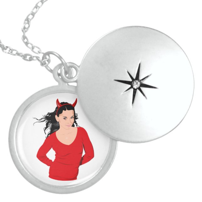 DEVIL GIRL STERLING SILVER NECKLACE (Front)