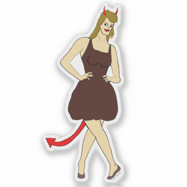 devil girl   sticker (Front)
