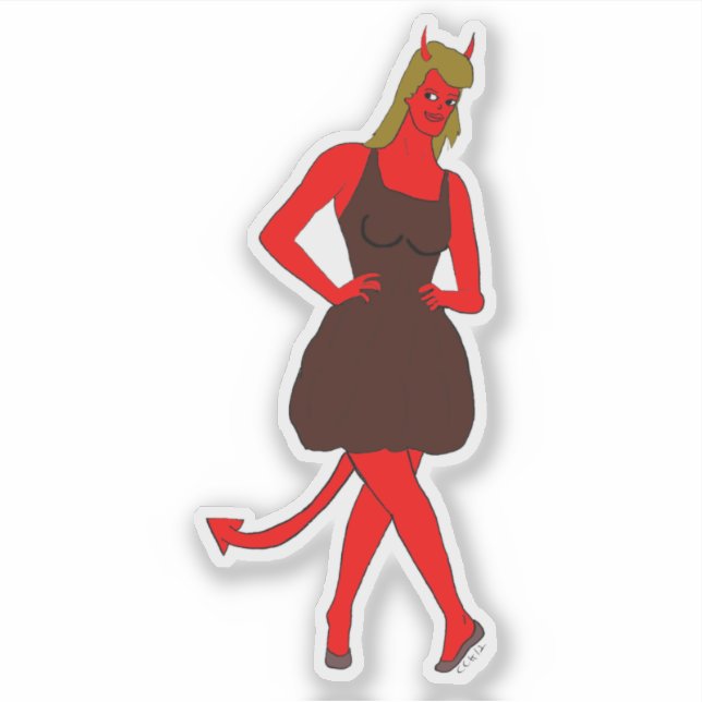 devil girl    sticker (Front)