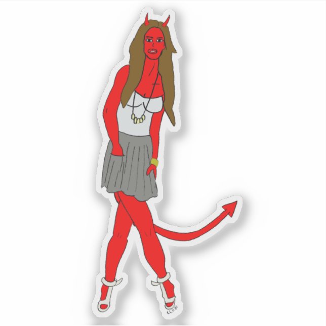 devil girl   sticker (Front)