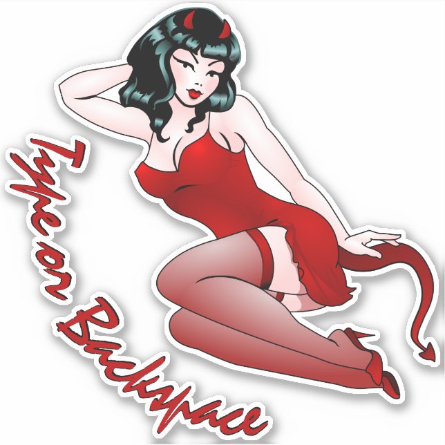 Devil Girl Sticker Personalized Pin-up Decals (Front)