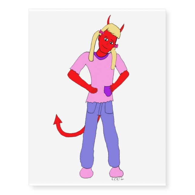 devil girl    temporary tattoos (Front)