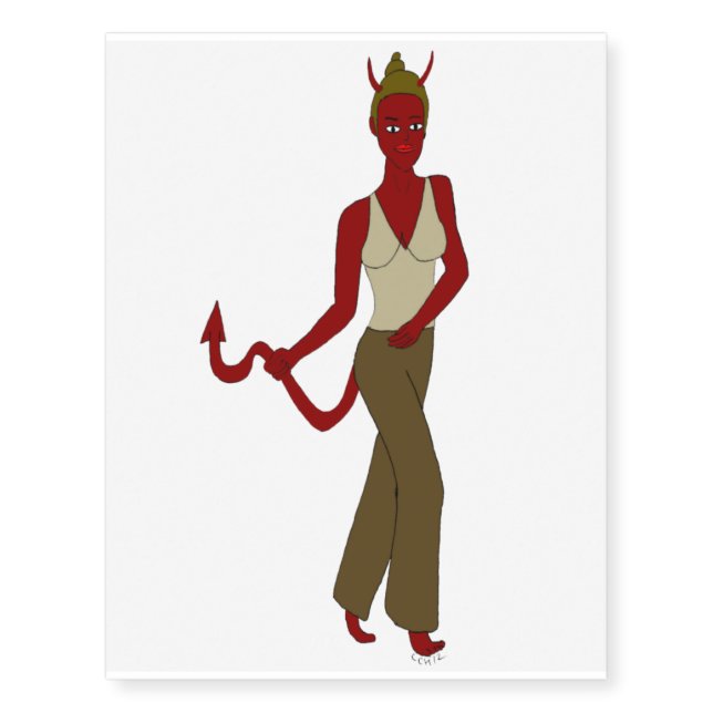 devil girl     temporary tattoos (Front)
