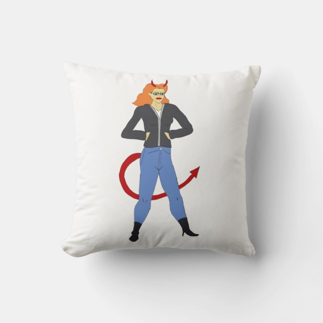 devil girl   throw pillow (Front)