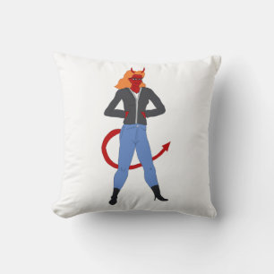 devil girl   throw pillow