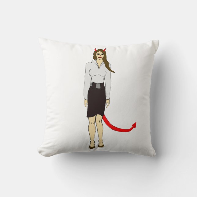 devil girl     throw pillow (Front)