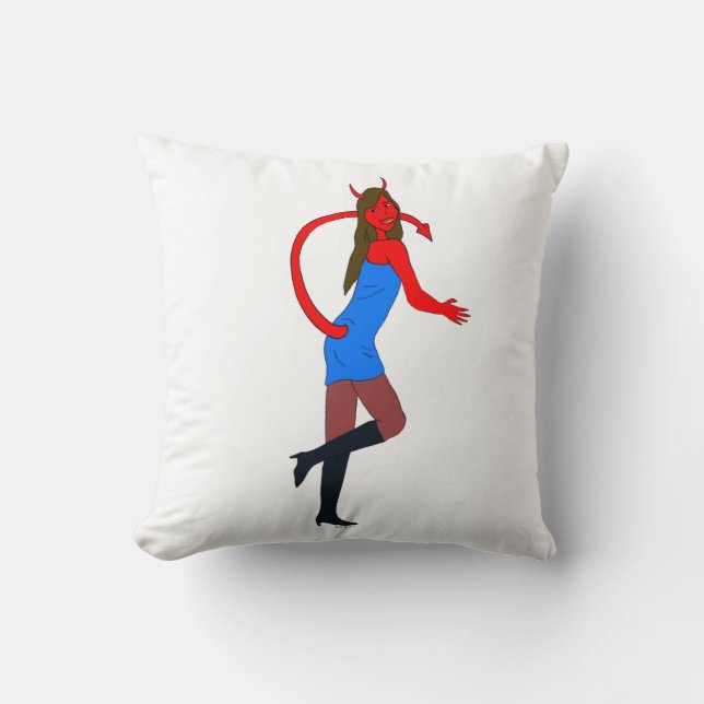 devil girl     throw pillow (Front)