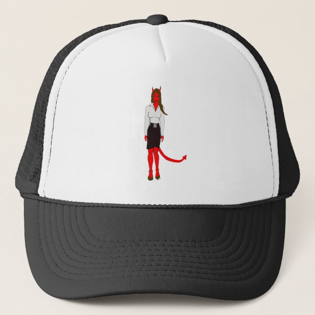 devil girl    trucker hat (Front)