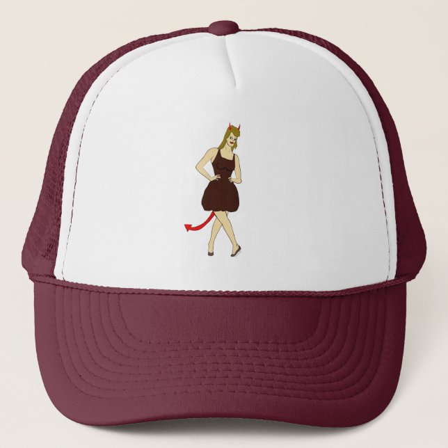 devil girl     trucker hat (Front)