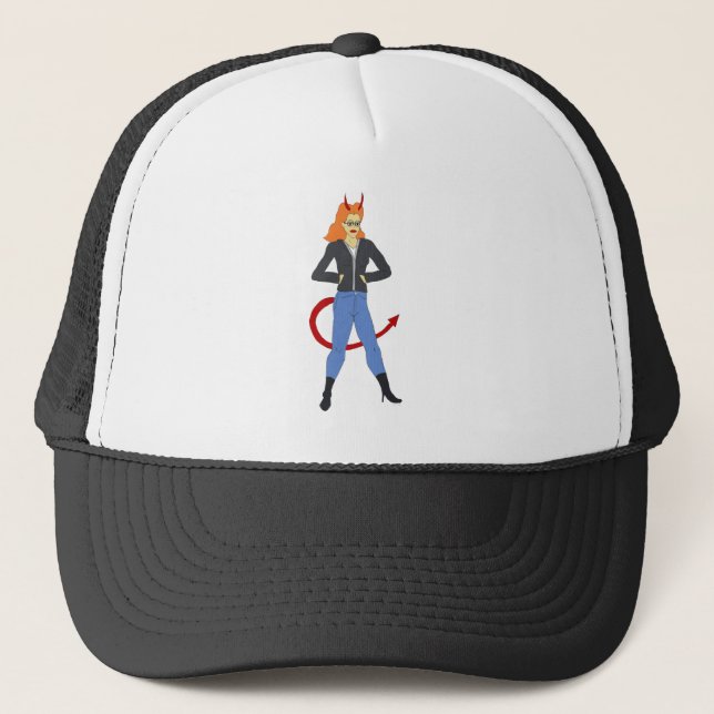 devil girl   trucker hat (Front)