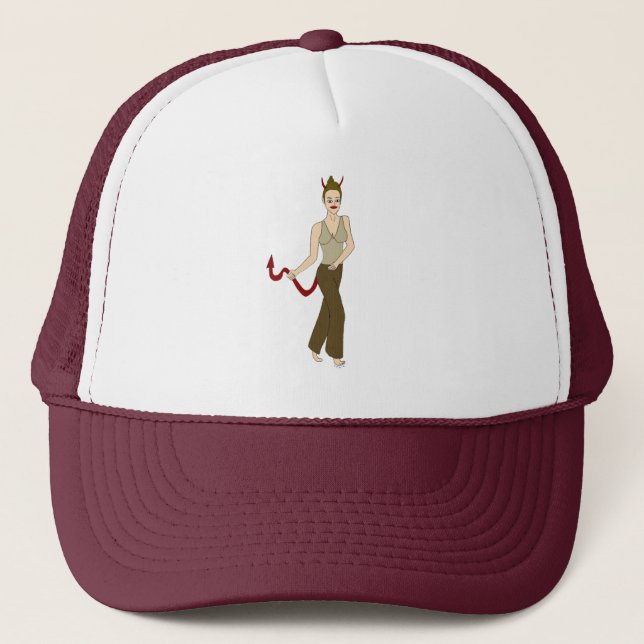 devil girl    trucker hat (Front)