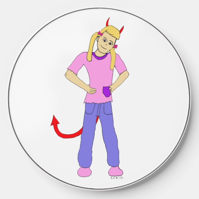 devil girl  wireless charger  (Front)