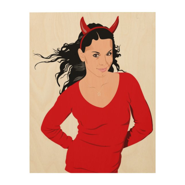 DEVIL GIRL WOOD WALL ART (Front)
