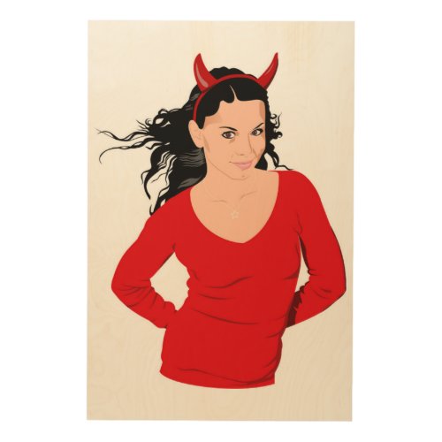 DEVIL GIRL WOOD WALL DECOR