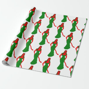 devil girl wrapping paper
