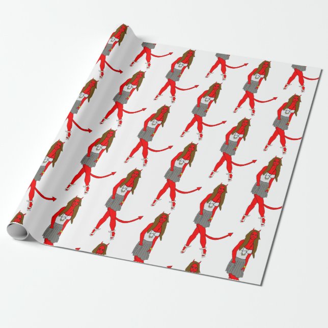 devil girl  wrapping paper (Unrolled)