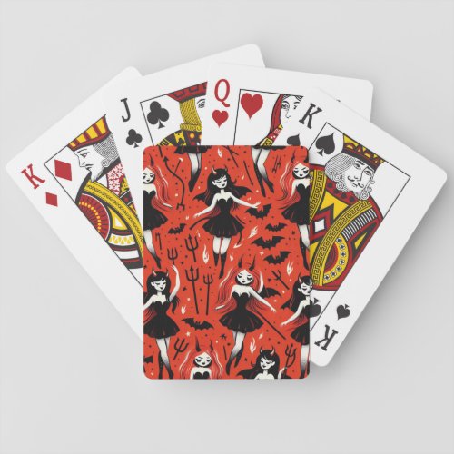 Devil Girls Playing Cards