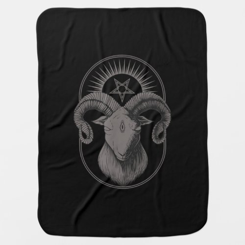Devil Goat Pentagram Baphomet Satan Occult Satan Baby Blanket