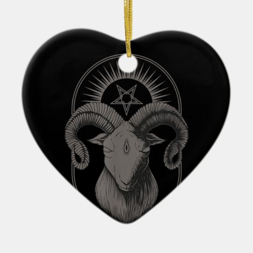 Devil Goat Pentagram Baphomet Satan Occult Satan Ceramic Ornament