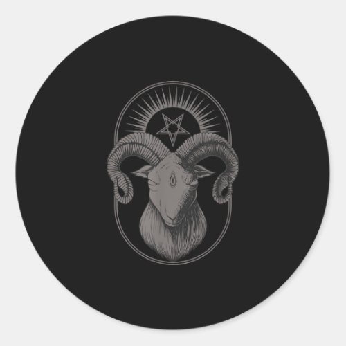 Devil Goat Pentagram Baphomet Satan Occult Satan Classic Round Sticker
