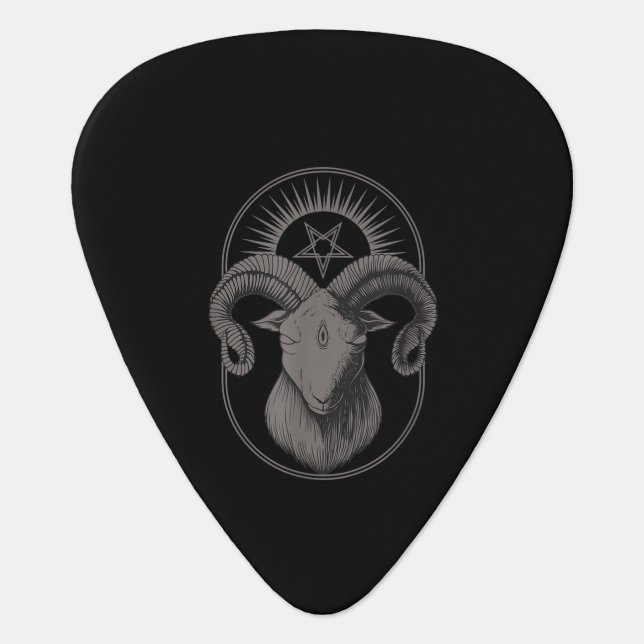 Devil Goat Pentagram Baphomet Satan Occult Satan Guitar Pick (Front)