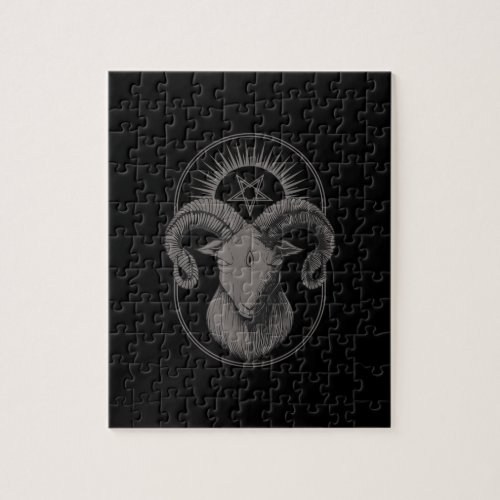 Devil Goat Pentagram Baphomet Satan Occult Satan Jigsaw Puzzle