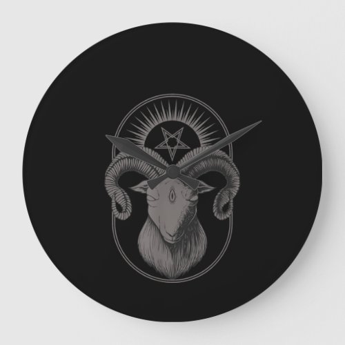 Devil Goat Pentagram Baphomet Satan Occult Satan Large Clock