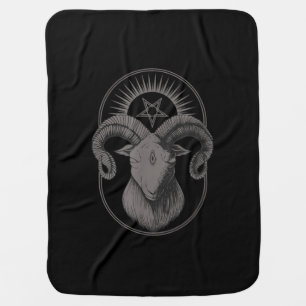 Devil Goat Pentagram Baphomet Satan Occult Satanic Baby Blanket
