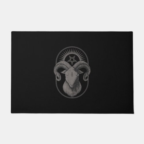 Devil Goat Pentagram Baphomet Satan Occult Satanic Doormat