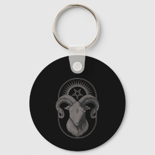 Devil Goat Pentagram Baphomet Satan Occult Satanic Keychain