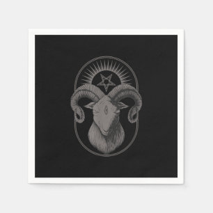 Devil Goat Pentagram Baphomet Satan Occult Satanic Napkins
