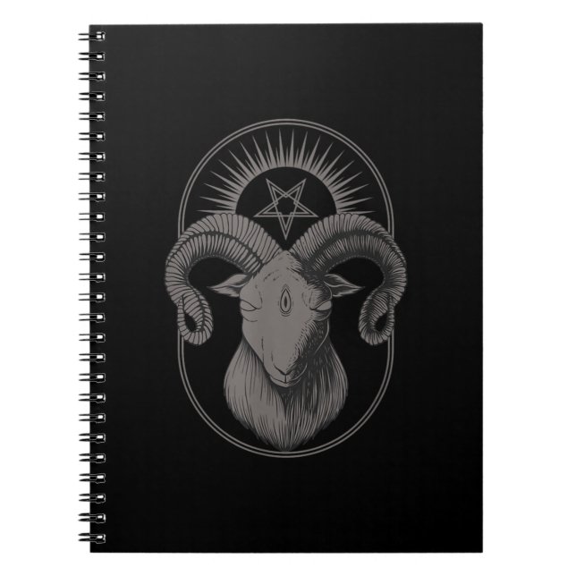 Devil Goat Pentagram Baphomet Satan Occult Satanic Notebook (Front)
