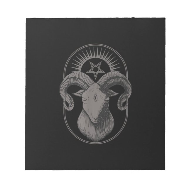Devil Goat Pentagram Baphomet Satan Occult Satanic Notepad (Front)