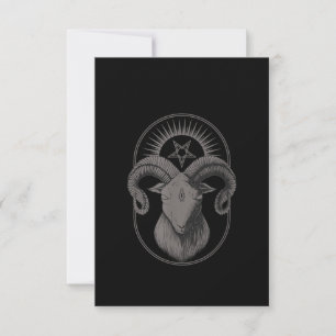 Devil Goat Pentagram Baphomet Satan Occult Satanic Thank You Card