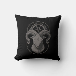 Devil Goat Pentagram Baphomet Satan Occult Satanic Throw Pillow