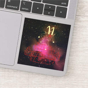 Devil Goat Playing Halloween Gift For Satan Lover  Sticker