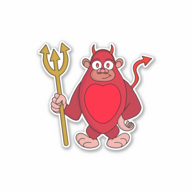 Devil Gorilla Sticker (Front)