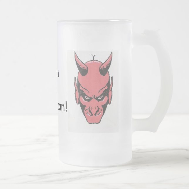 Devil Head, Devil Head, Satanis aRepublican! Frosted Glass Beer Mug (Right)