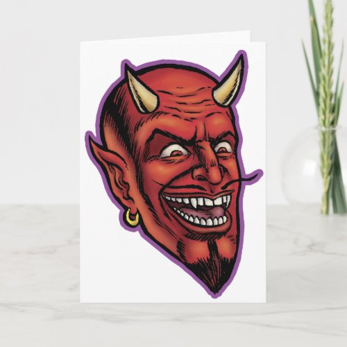 DEVIL HEAD GREETING CARD