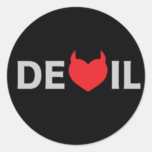 Devil & Heart Classic Round Sticker