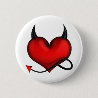 Devil heart swipes in pinback button