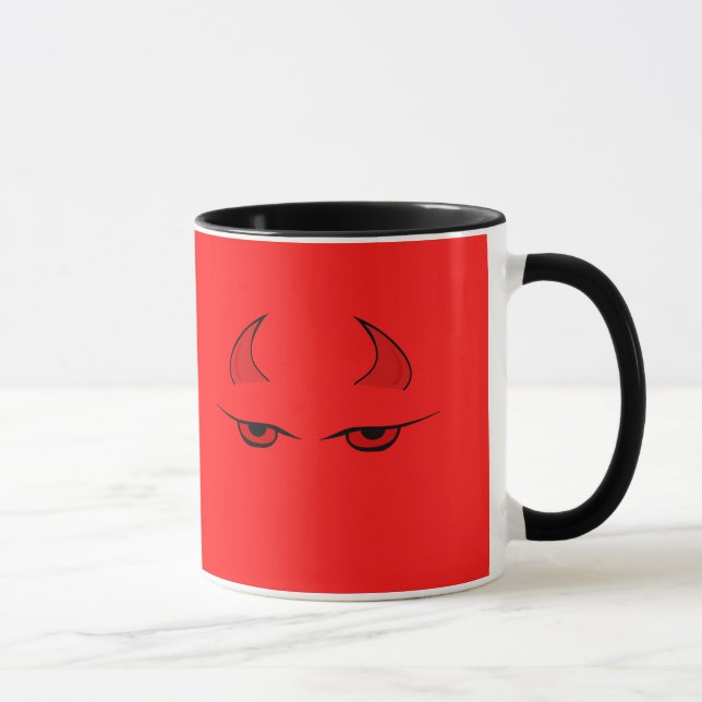 Devil horns and red Eyes customizable Mug (Right)
