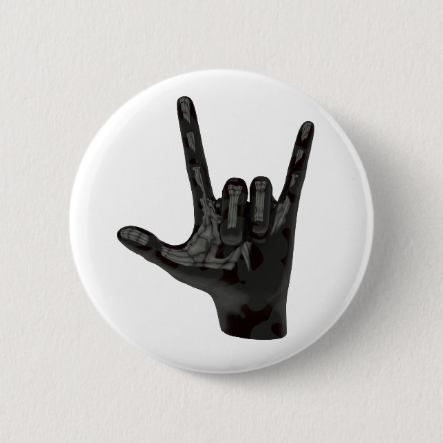 devil horns hand button (Front)