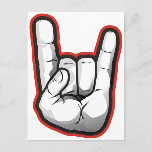 Devil Horns Hand Gesture Postcard